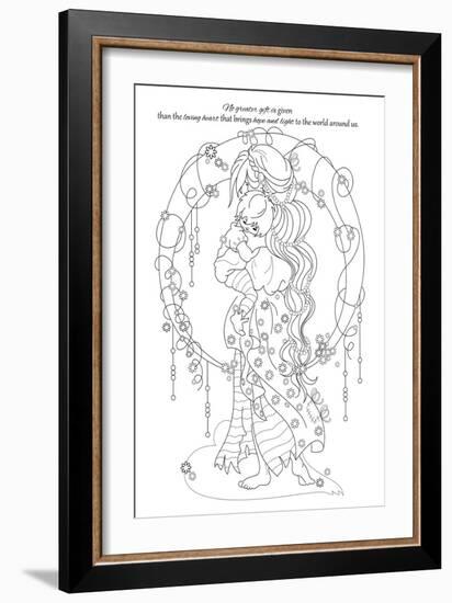 Mother And Child Lineart-Karen Middleton-Framed Giclee Print