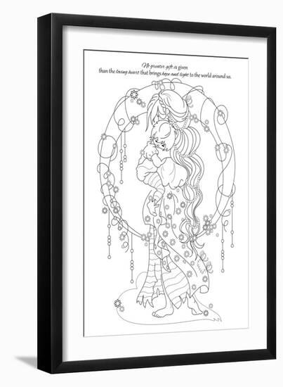 Mother And Child Lineart-Karen Middleton-Framed Giclee Print