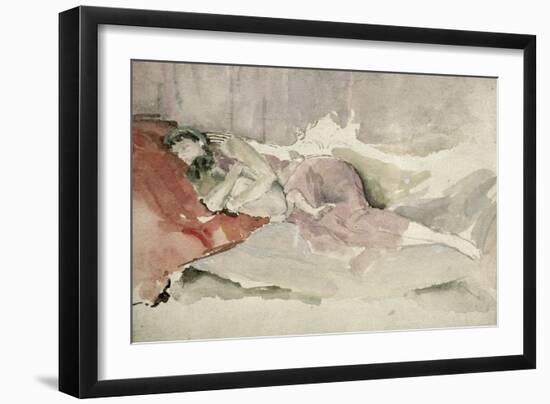 Mother and Child on a Couch-James Abbott McNeill Whistler-Framed Giclee Print