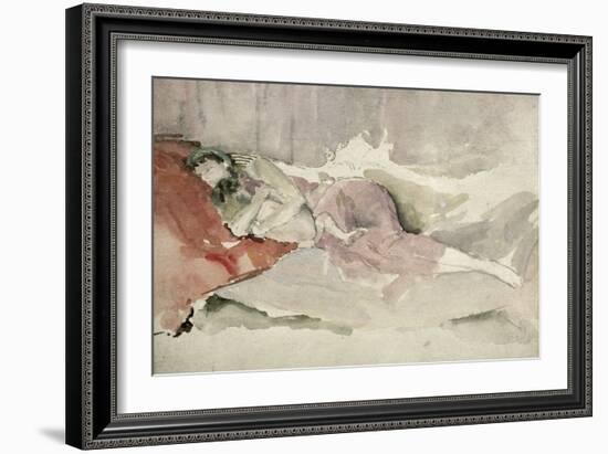 Mother and Child on a Couch-James Abbott McNeill Whistler-Framed Giclee Print