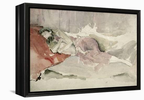 Mother and Child on a Couch-James Abbott McNeill Whistler-Framed Premier Image Canvas