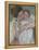 Mother and Child on a Green Background or Maternity-Mary Cassatt-Framed Premier Image Canvas