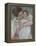 Mother and Child on a Green Background or Maternity-Mary Cassatt-Framed Premier Image Canvas