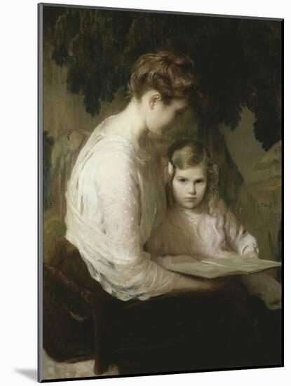 Mother and Child Reading, 1900-Lilla Cabot Perry-Mounted Giclee Print