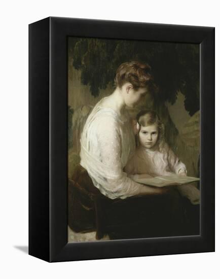 Mother and Child Reading, 1900-Lilla Cabot Perry-Framed Premier Image Canvas