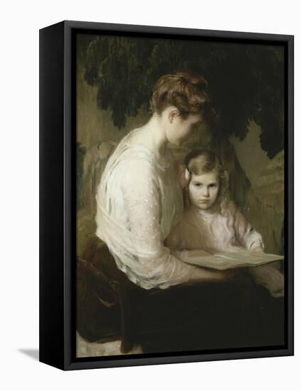 Mother and Child Reading-Lilla Cabot Perry-Framed Premier Image Canvas