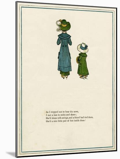 Mother and Child, Seen from the Back-Kate Greenaway-Mounted Art Print