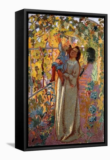 Mother and Child under the Vine, Mere et Enfant sous la Vigne-Maurice Denis-Framed Premier Image Canvas