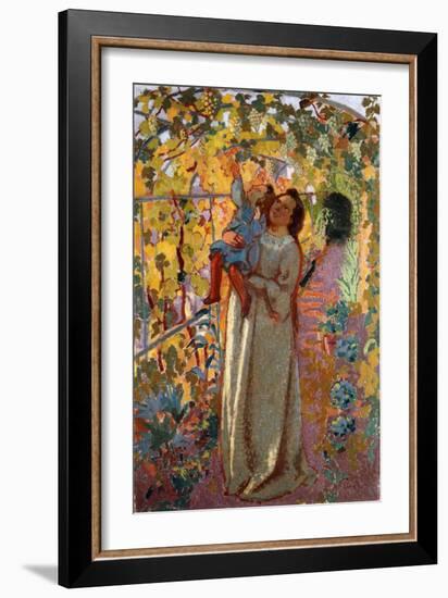 Mother and Child under the Vine, Mere et Enfant sous la Vigne-Maurice Denis-Framed Giclee Print