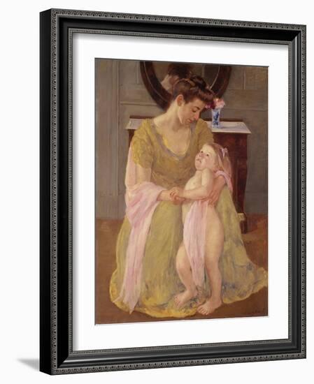 Mother and Child with a Rose Scarf, c.1908-Mary Stevenson Cassatt-Framed Giclee Print