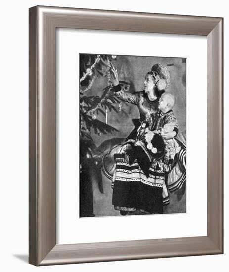 Mother and Child with Christmas Tree, Matyo People, Miskole, Hungary, 1936-null-Framed Giclee Print