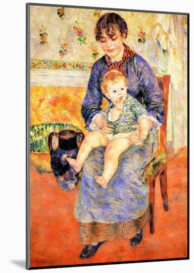 Mother and Child-Pierre-Auguste Renoir-Mounted Giclee Print