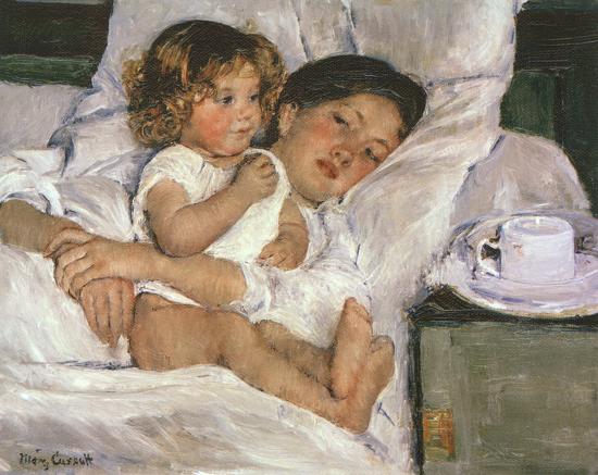 Mother and Child-Mary Cassatt-Framed Textured Art