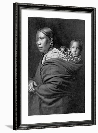 Mother and Child-Edward S^ Curtis-Framed Photographic Print