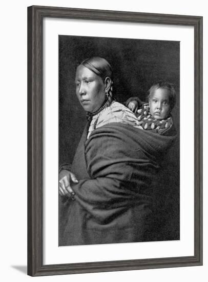 Mother and Child-Edward S^ Curtis-Framed Photographic Print