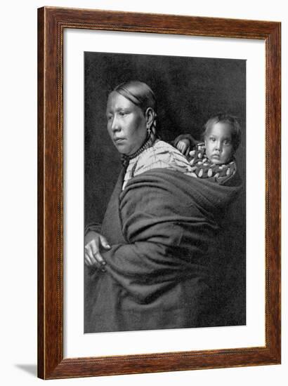 Mother and Child-Edward S^ Curtis-Framed Photographic Print