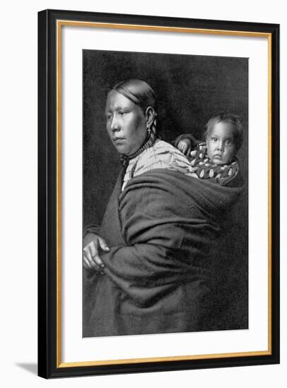 Mother and Child-Edward S^ Curtis-Framed Photographic Print