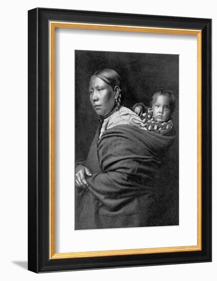 Mother and Child-Edward S^ Curtis-Framed Photographic Print