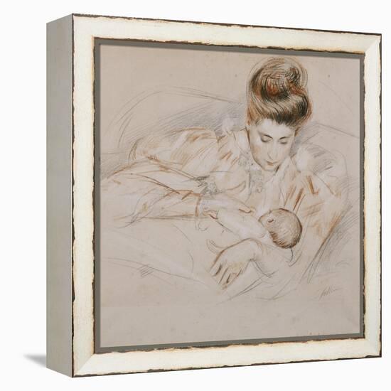 Mother and Child-Paul Cesar Helleu-Framed Premier Image Canvas