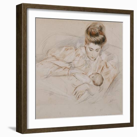 Mother and Child-Paul Cesar Helleu-Framed Giclee Print