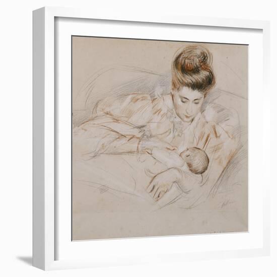 Mother and Child-Paul Cesar Helleu-Framed Giclee Print