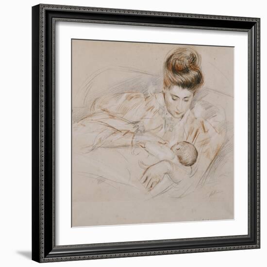 Mother and Child-Paul Cesar Helleu-Framed Giclee Print