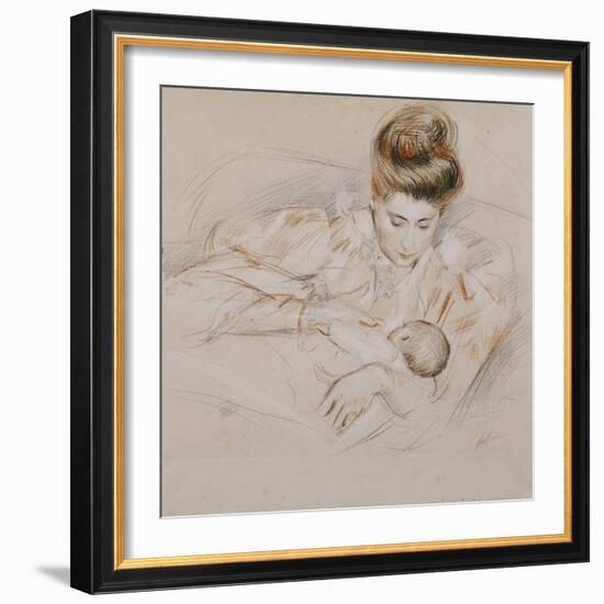 Mother and Child-Paul Cesar Helleu-Framed Giclee Print