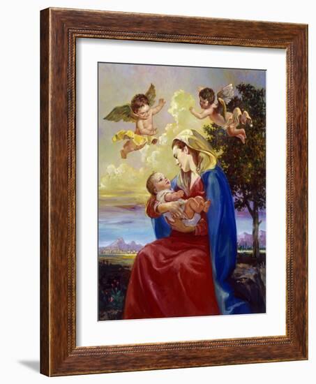 Mother and Child-Hal Frenck-Framed Giclee Print