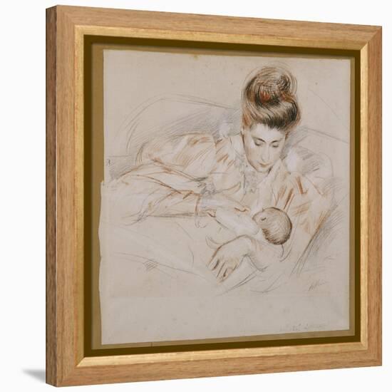 Mother and Child-Paul Cesar Helleu-Framed Premier Image Canvas