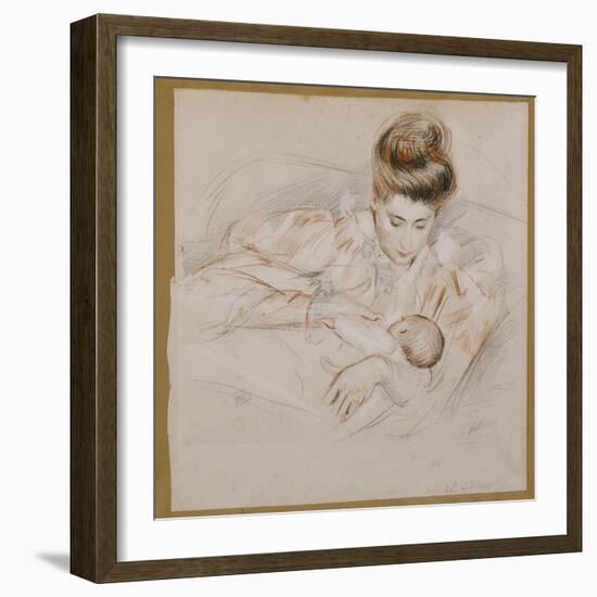 Mother and Child-Paul Cesar Helleu-Framed Giclee Print