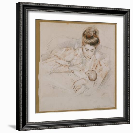 Mother and Child-Paul Cesar Helleu-Framed Giclee Print