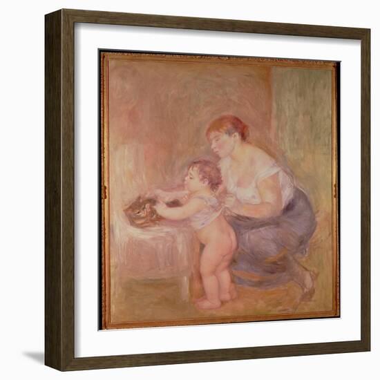 Mother and Child-Pierre-Auguste Renoir-Framed Giclee Print