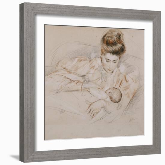 Mother and Child-Paul Cesar Helleu-Framed Giclee Print