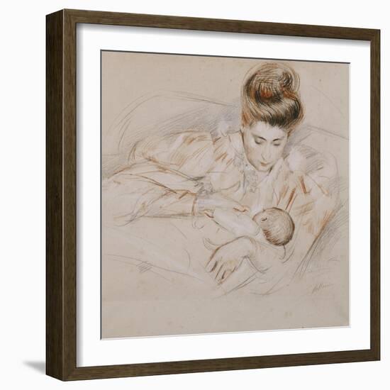 Mother and Child-Paul Cesar Helleu-Framed Giclee Print