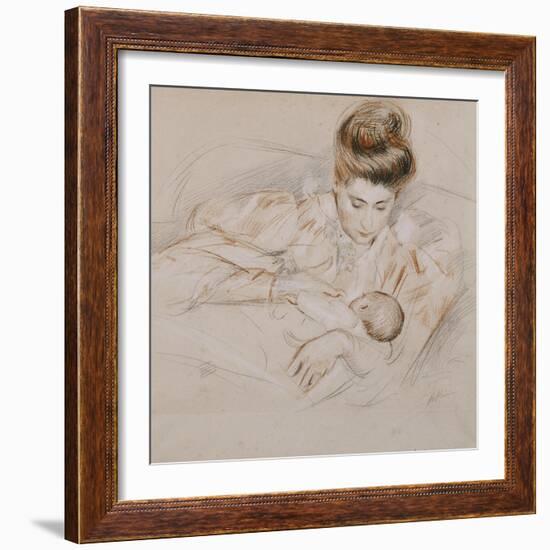 Mother and Child-Paul Cesar Helleu-Framed Giclee Print