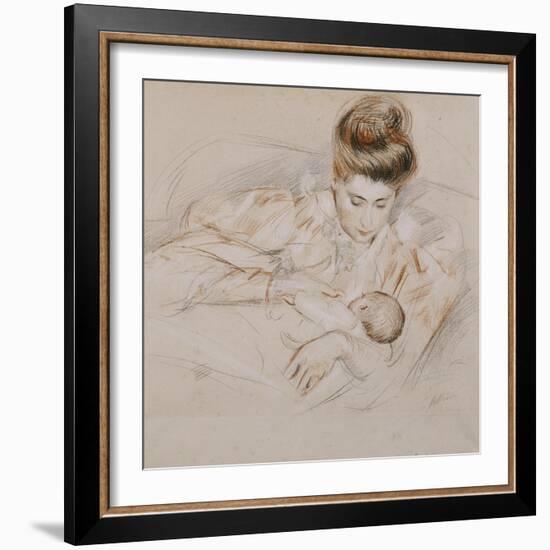 Mother and Child-Paul Cesar Helleu-Framed Giclee Print