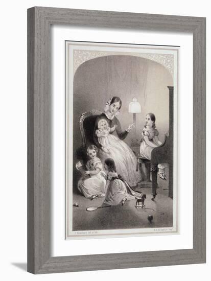 Mother and Children C1860-J Brandard-Framed Art Print