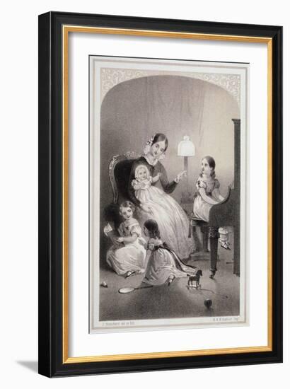 Mother and Children C1860-J Brandard-Framed Art Print