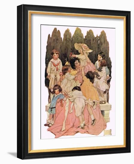 Mother and Children, from 'A Child's Garden of Verses' by Robert Louis Stevenson, Published 1885-Jessie Willcox-Smith-Framed Giclee Print