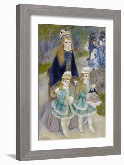 Mother and Children (La Promenad), 1874-1876-Pierre-Auguste Renoir-Framed Giclee Print