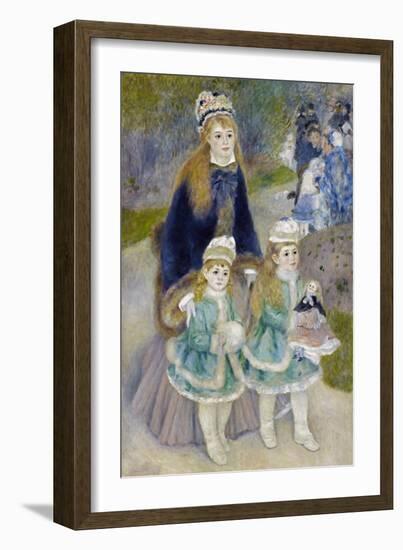 Mother and Children (La Promenad), 1874-1876-Pierre-Auguste Renoir-Framed Giclee Print