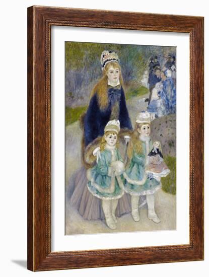 Mother and Children (La Promenad), 1874-1876-Pierre-Auguste Renoir-Framed Giclee Print