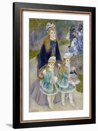 Mother and Children (La Promenad), 1874-1876-Pierre-Auguste Renoir-Framed Giclee Print