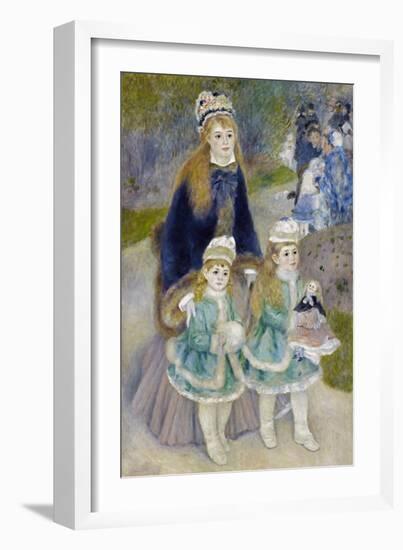 Mother and Children (La Promenad), 1874-1876-Pierre-Auguste Renoir-Framed Giclee Print