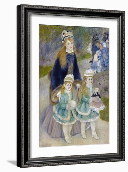 Mother and Children (La Promenad), 1874-1876-Pierre-Auguste Renoir-Framed Giclee Print