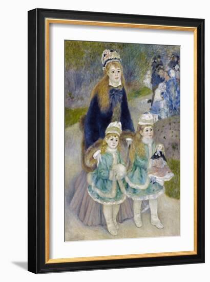 Mother and Children (La Promenad), 1874-1876-Pierre-Auguste Renoir-Framed Giclee Print