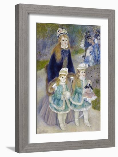 Mother and Children (La Promenade)-Pierre-Auguste Renoir-Framed Giclee Print