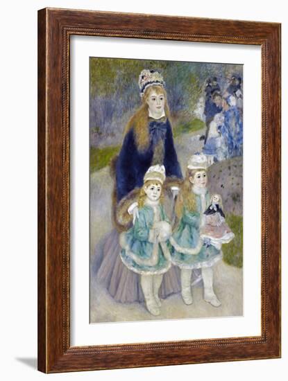 Mother and Children (La Promenade)-Pierre-Auguste Renoir-Framed Giclee Print