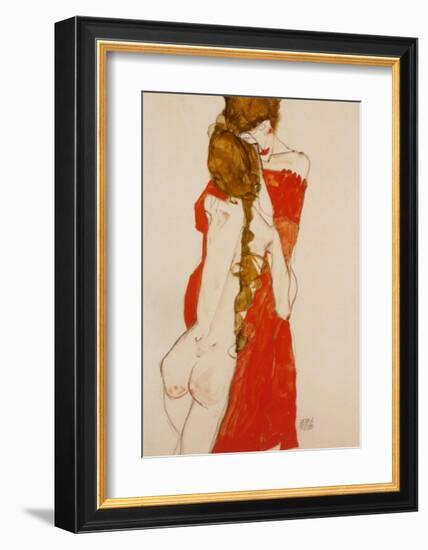 Mother and Daughter, c.1913-Egon Schiele-Framed Art Print