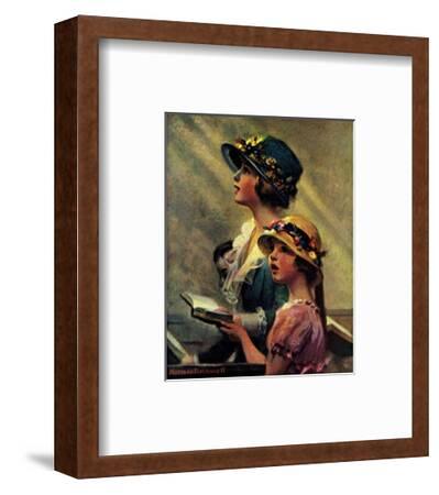 'Mother and Daughter Singing in Church' Giclee Print - Norman Rockwell ...